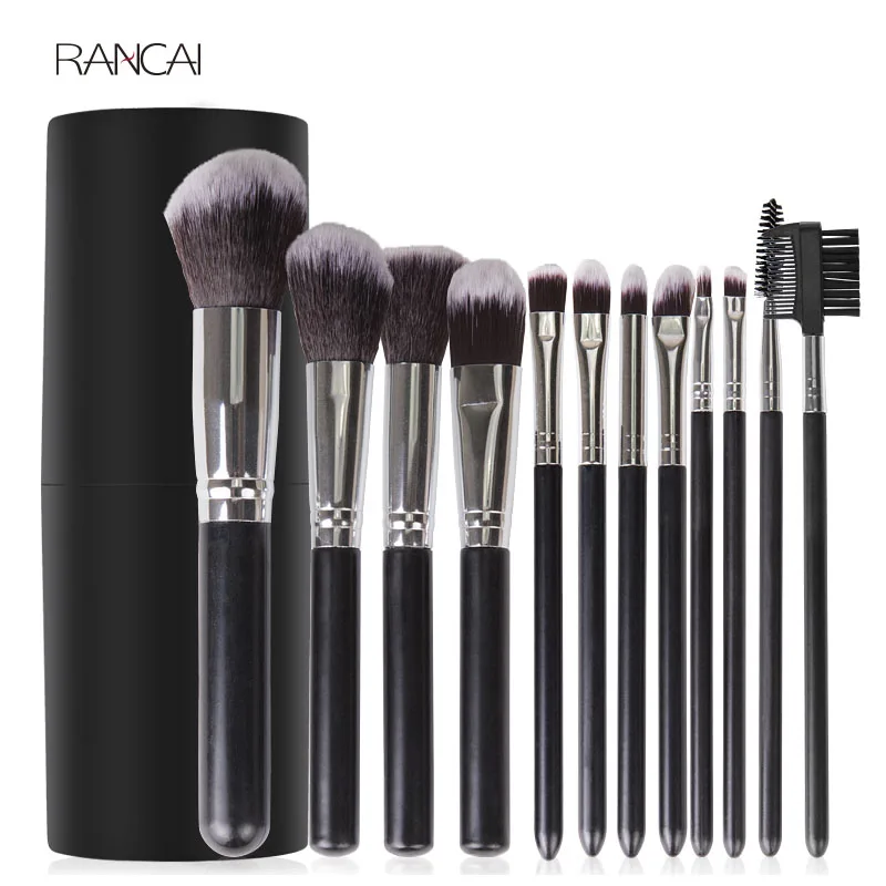 12pcs Black Makeup Brushes Set Face Powder Contour Blush Eyebrow Brush