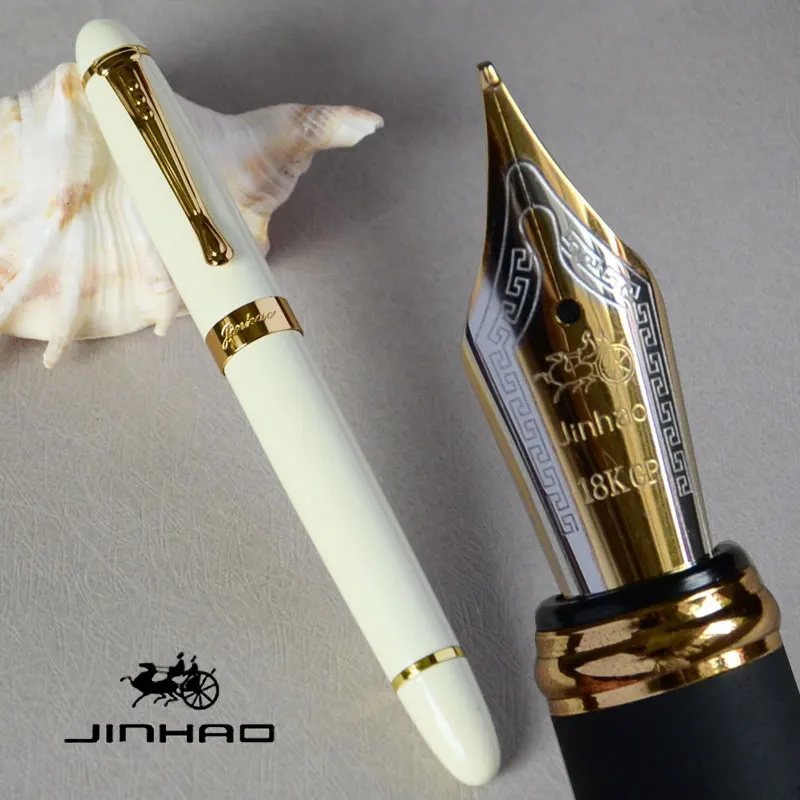 IRAURITA перьевая ручка JINHAO X450 темно-зеленый и золотой 18 KGP 0,7 мм перо с широким основанием полностью металлический синий красный 21 цвет и чернила JINHAO 450 - Цвет: as picture show