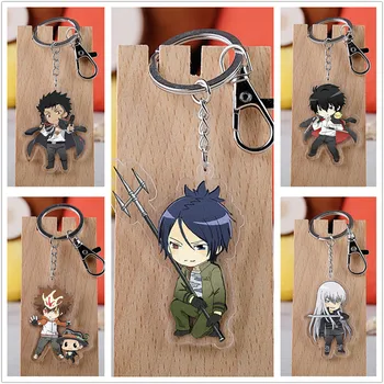

10 pcs/lot Anime Hitman Reborn Acrylic Keychain Toy Figure Sawada Tsunayoshi Reborn Bag Pendant Double sided Key Ring Gifts