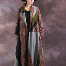 Новые продукты, перечисленные зимой, дизайн свободные большой ярдов утолщение сетки для женщин шерстяное пальто