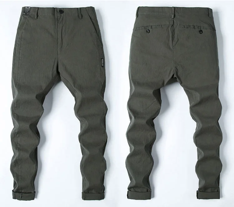 HCXY бренд весна лето мужские повседневные брюки из чистого хлопка мужские брюки-карандаш брюки приталенный светильник