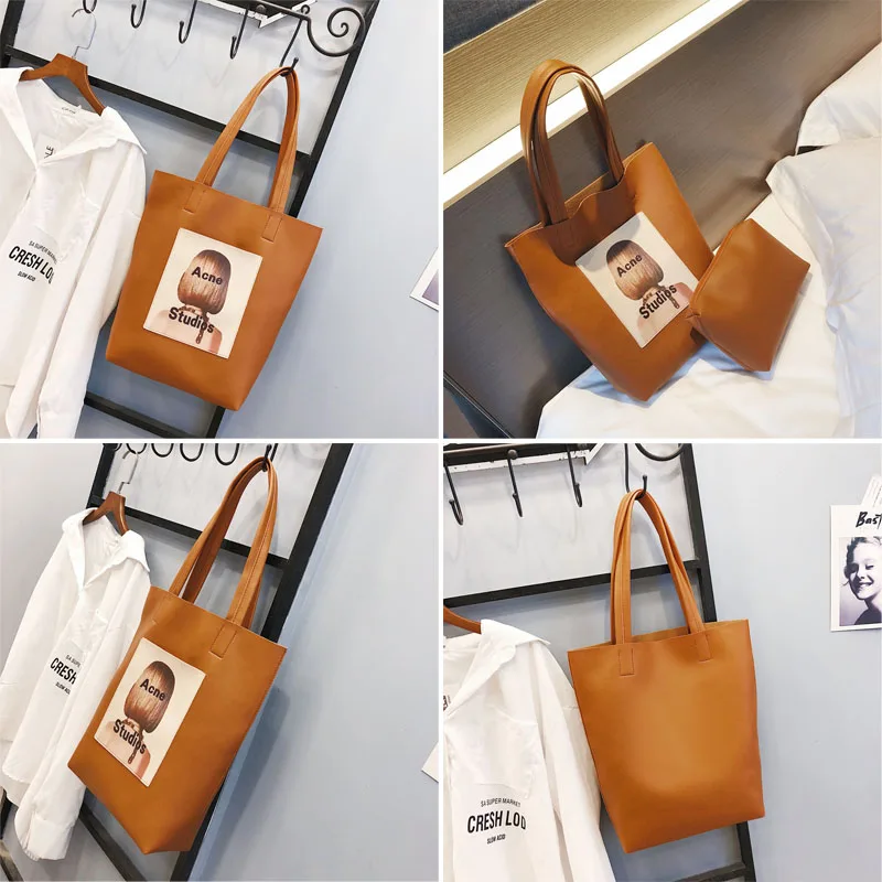 Goede Vrouwen Handtas Vrouwen Tassen Pu Lederen Grote Schoudertas Vrouwelijke Designer Vintage Top Handvat Tas Dames Tote Bag afdrukken
