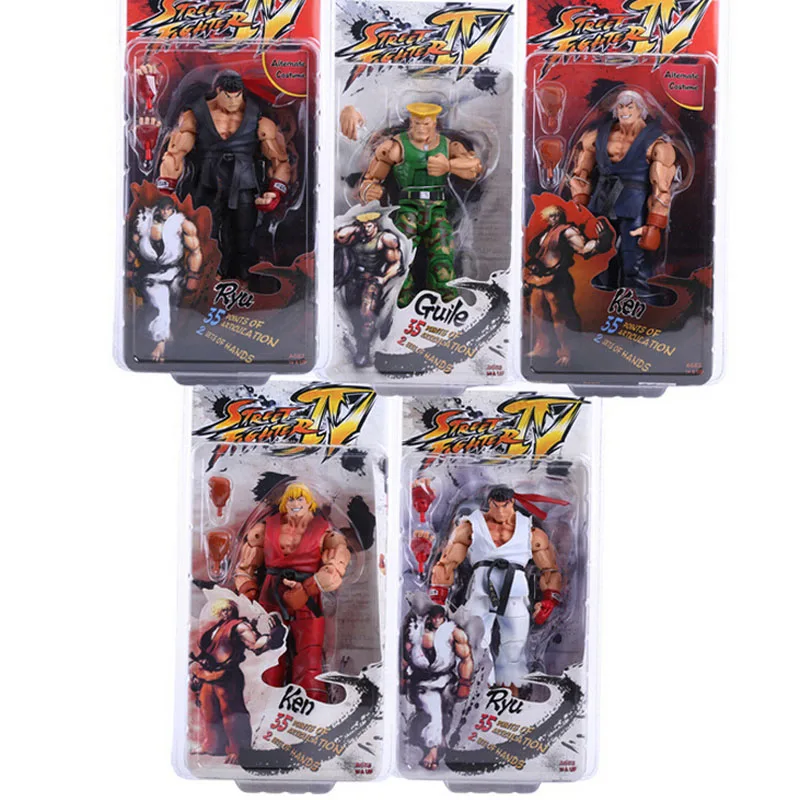 

18cm Anime NECA Player Select Street Fighter figure toys IV Survival Model Ken Ryu Guile Action Figure Toy Collectible Doll