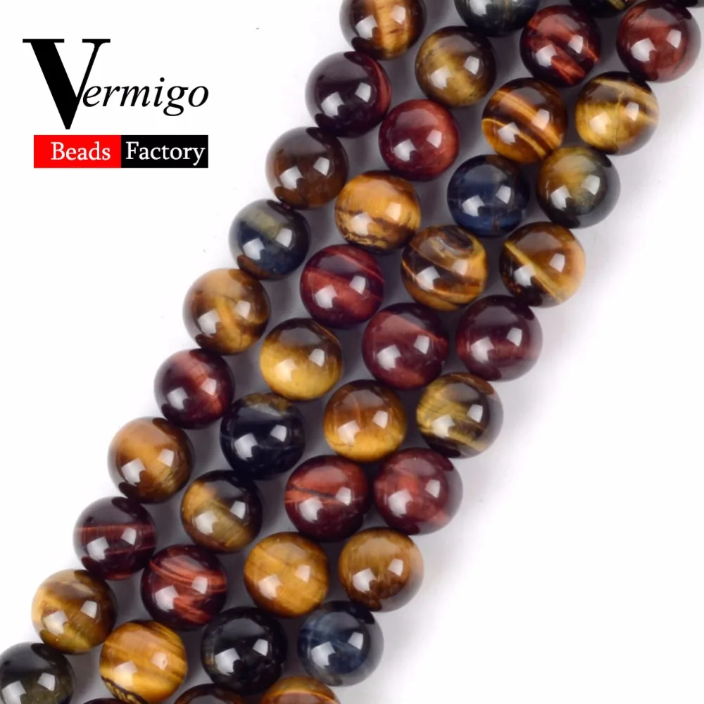 

Free Shipping AAA Natural Multicolot Tiger Eye Stone Beads For Jewelry Making Diy Bracelet Round Loose Beads 6 8 10mm Wholesale