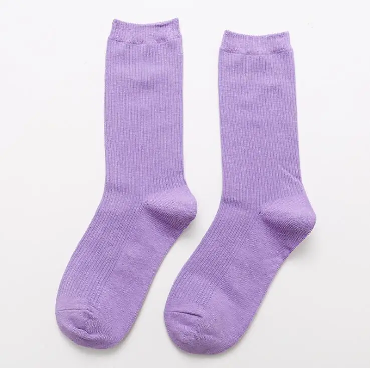 Women long cotton socks high tube lovely soft short sock breathable sweat-absorbing casual long vintage socks hosiery