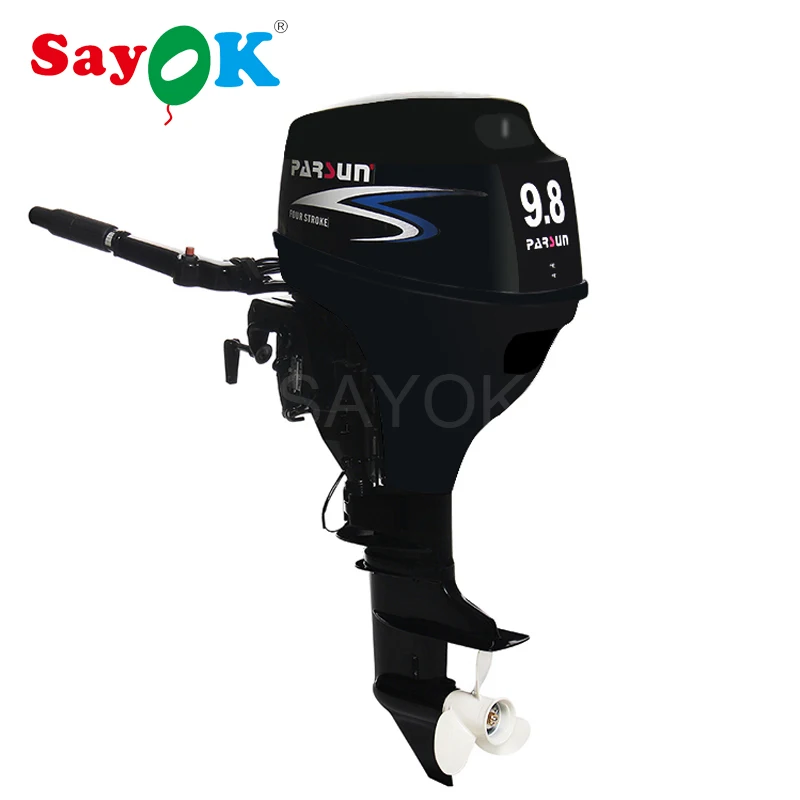 Водяное охлаждение outboards "9.8hp 4 тактный подвесной моторный двигатель для надувная лодка/контроль румпеля, ручной запуск, короткий вал