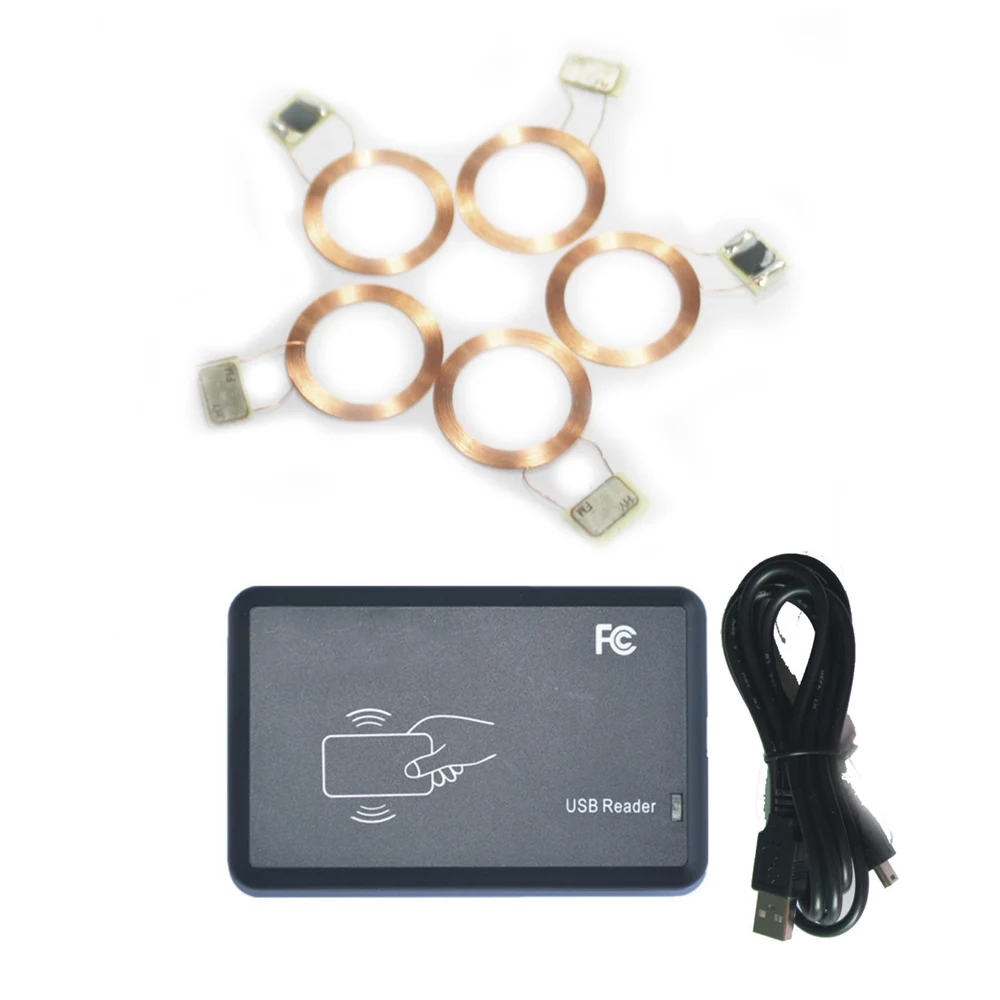 

Free shipping one Reader and 50pcs TK4100 RIFD chips/125KHZ antenna+chip/ access control key chips/ diameter-20mm