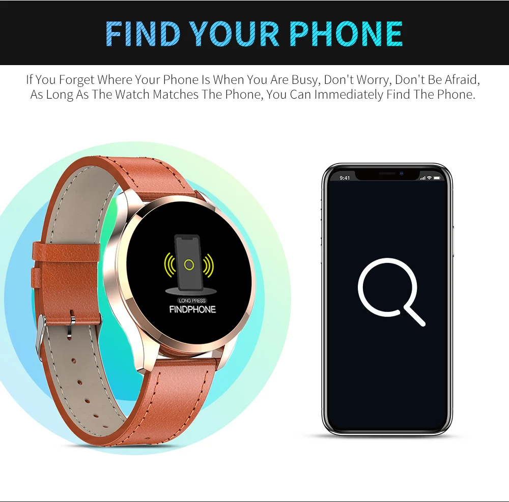 RUNDOING Q9 Смарт-часы водонепроницаемые напоминания о сообщениях, умные часы для мужчин, монитор сердечного ритма, модный фитнес-трекер