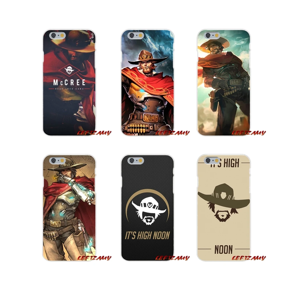 Аксессуары для телефона Чехлы игра Overwatch герой OW McCree iPhone X 4 4S 5 5S 5C SE 6 S 7 8 Plus |
