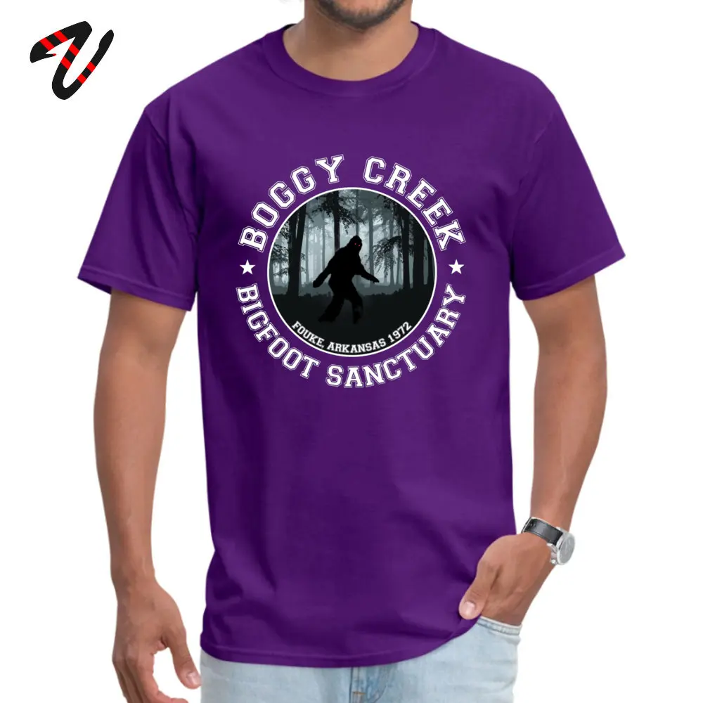 Normal Cotton Fabric Design Tops Shirts Wholesale Short Sleeve Mens Tshirts Party April FOOL DAY T-shirts Crew Neck Boggy Creek Bigfoot ReserveInspired By The Legend of Boggy Creek19519 purple