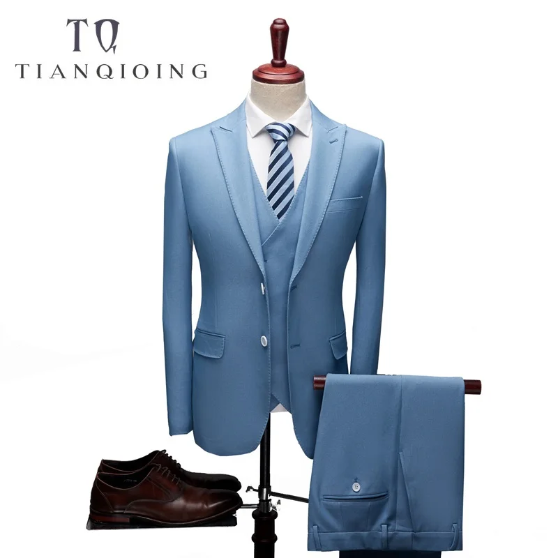 

Jacket+Pant+Vest / Men's Boutique Suit Men Business Slim Suits Sets Wedding Dress 3 Piece Suit Blazers Coat Trousers Waistcoat