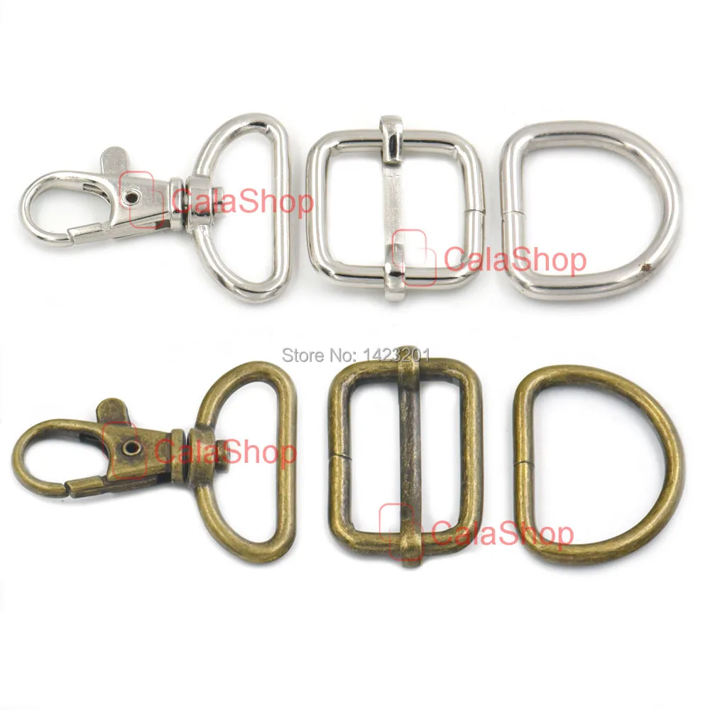 5 Sets / Lot 25mm Swivel Clip Snap Hook Buckles Rectangle Buckle Dee Ring Adjustor Strap bing