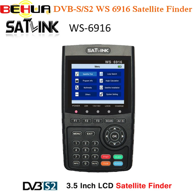 

Original Satlink WS-6916 Satellite Finder DVB-S2 MPEG-2/MPEG-4 Satlink WS 6916 High Definition Satellite meter 3.5in LCD Screen