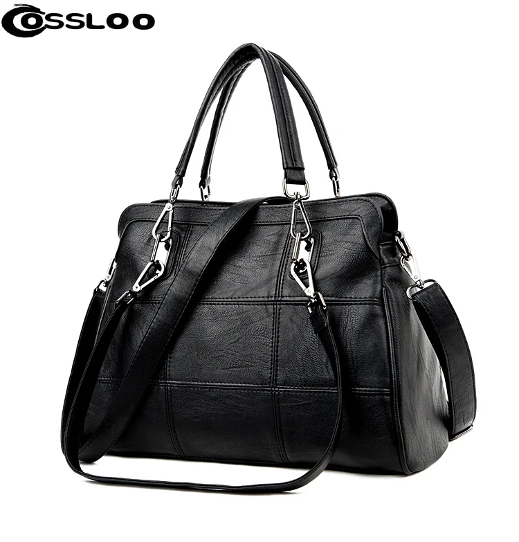 

COSSLOO Patchwork Designer Brand High Quality Office Ladies Messenger Shoulder Bags 2018 patchwork bags leather bolsa feminina