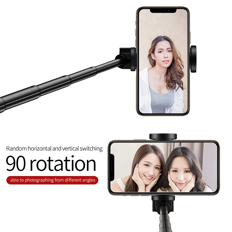 Comprar 2019 nuevo palo de selfie pau de trípode para teléfono palo selfie aleación de aluminio ampliable relleno luz selfie doblado longitud 16mm