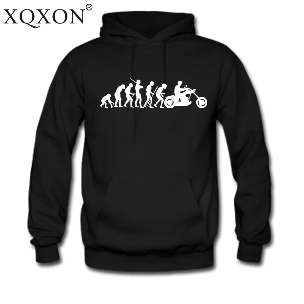 XQXON Мотоцикл Райдер Эволюция Дизайн мужские тонкие толстовки с капюшоном