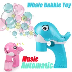 Новый тип форма милый Дельфин Забавный мяч-пузырь пистолет КИТ пузырь машина ElectricToy со звуками и музыкой для детей