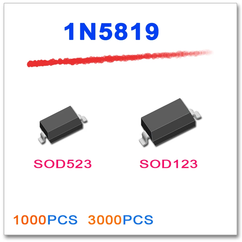 JASNPROSMA 1N5819 SOD-123 SOD-523 1000 шт. 3000 SOD123 SOD523 1206 5819 smd diode S4 3216 с пластиковой оболочкой |