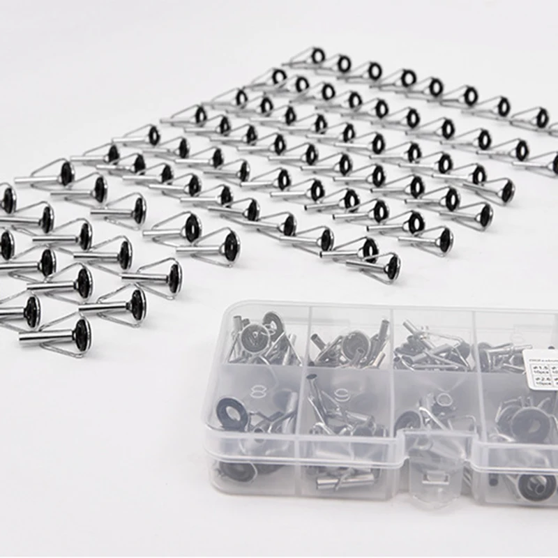 80pcs Black Sea Bream Guide Ring Set With Box Fishing Wire Ring Boxed Stainless Steel Ceramic Road Asian Wire Ring jooyoo