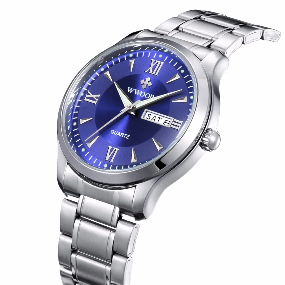 

2018 Men Watches Brand Hour Day Date Clock Male Silver Stainless Steel Luxury Quartz Watch Men Casual Sport Wrist Watch