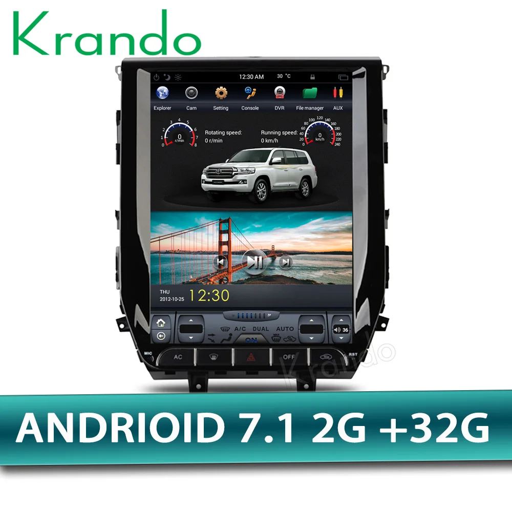 Krando Android 8,1 12," вертикальный экран автомобильный аудио радио плеер для Toyota Land Cruiser+ gps Мультимедийная система Bluetooth