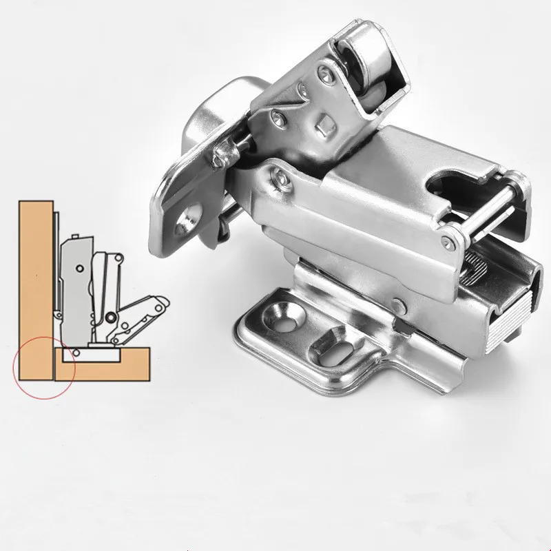 KK&FING 165 Degree Hydraulic Hinges Cold Rolled Steel Fixed Cabinet Cupboard Door Thick Board Angle Hinge For Furniture Hardware