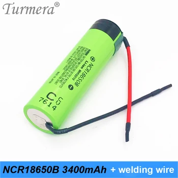 

New original battery 18650 3400mah ncr18650b 3.7v battery for power bank and screwdriver + welding wire Turmera 3400mah battery