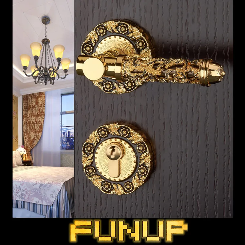 GOLD PLATE DOOR HANDLE FOR INTERIOR DOORS OFFICE DOOR HOUSE DOORin Door Handles from Home