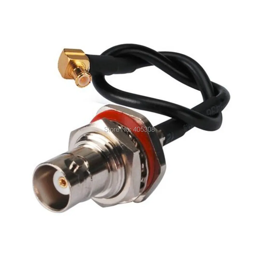 2 X 6inch 15cm BNC Jack Female to MCX Plug Male Right Angle Adapter RF