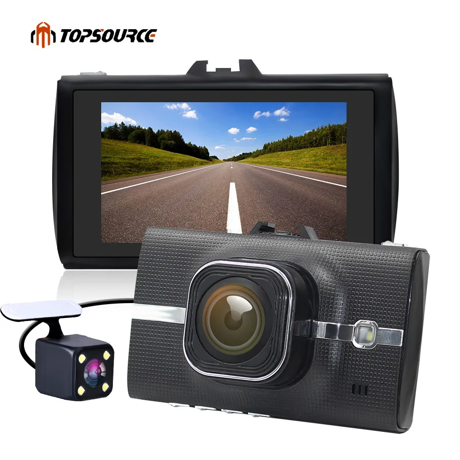 

TOPSOURCE 3" Car DVR Camera Dual Lens Full HD 1080P Video Recorde with ADAS/LDWS Parking Monitor Registrar Night vision dashcam
