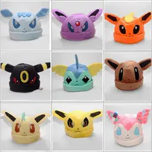 Leafeon cartoon halloween Anime Pokemon go ash ketchum Umbreon Soft Plush Toy Baseball Cap Warm Beanie Costume Hat Cosplay gift