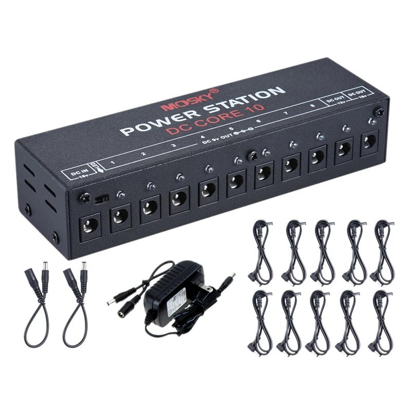 

MOSKY DC-CORE10 Mini Guitar Effect Power Supply for 9V 12V 18V Ten Isolated Outputs Compact Portable Guitar Parts & Accessorie