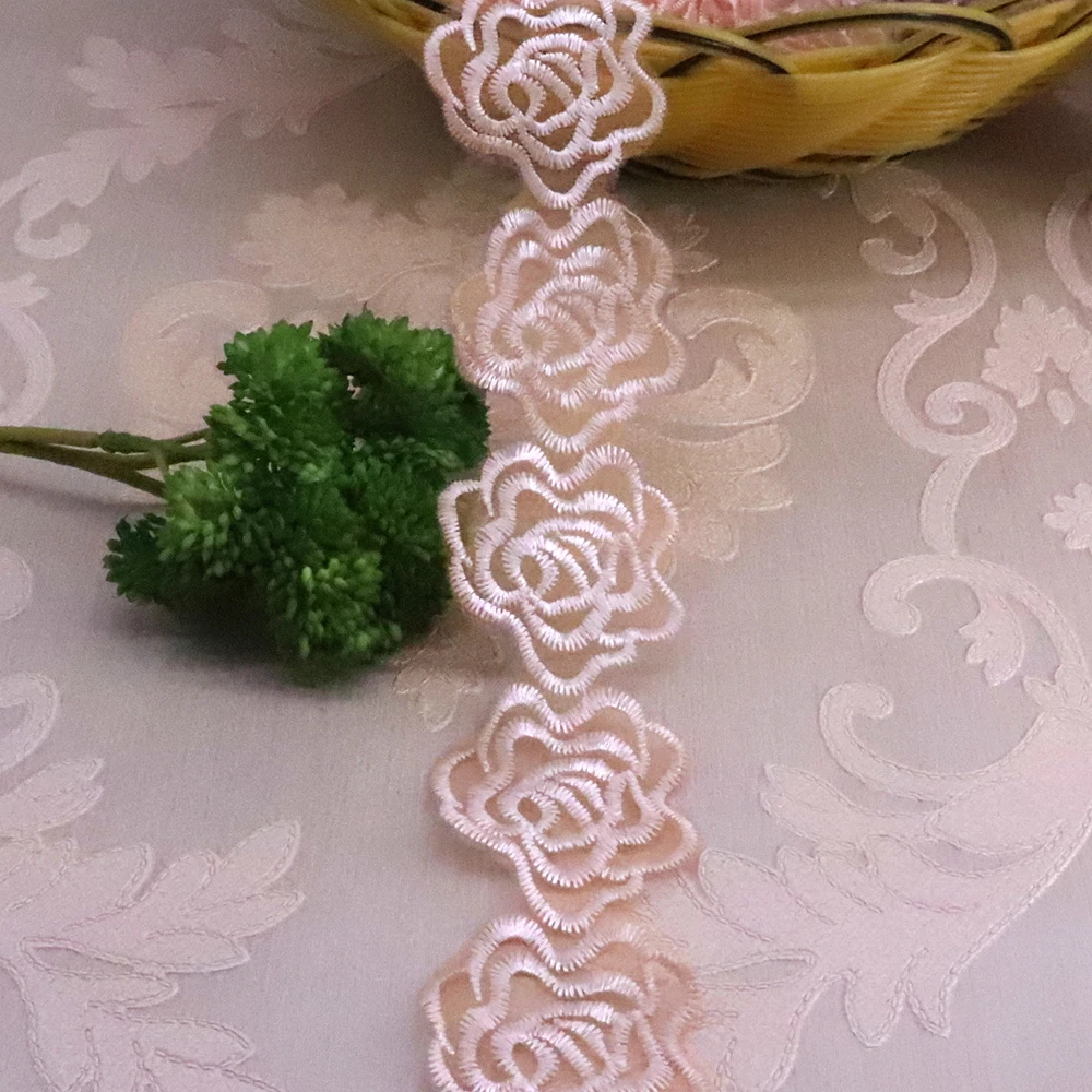 H649 182 см кружево, цветок, роза для платья кружевные ленты с отделкой Вязание Свадьба вышитые DIY ручной работы лоскутное шитье принадлежности ремесло