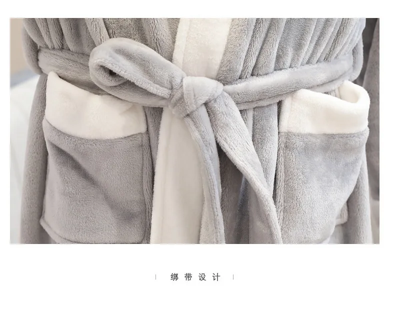 Фланелевый теплый зимний халат для мужчин и женщин, вышитый цветной длинный банный халат с капюшоном, домашний мужской Халат