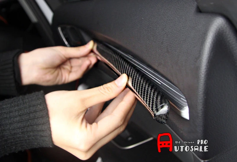Для Audi A3 8 V 2013 настоящий углерод интерьер Центральная приборная панель консоли полосы планки левый привод
