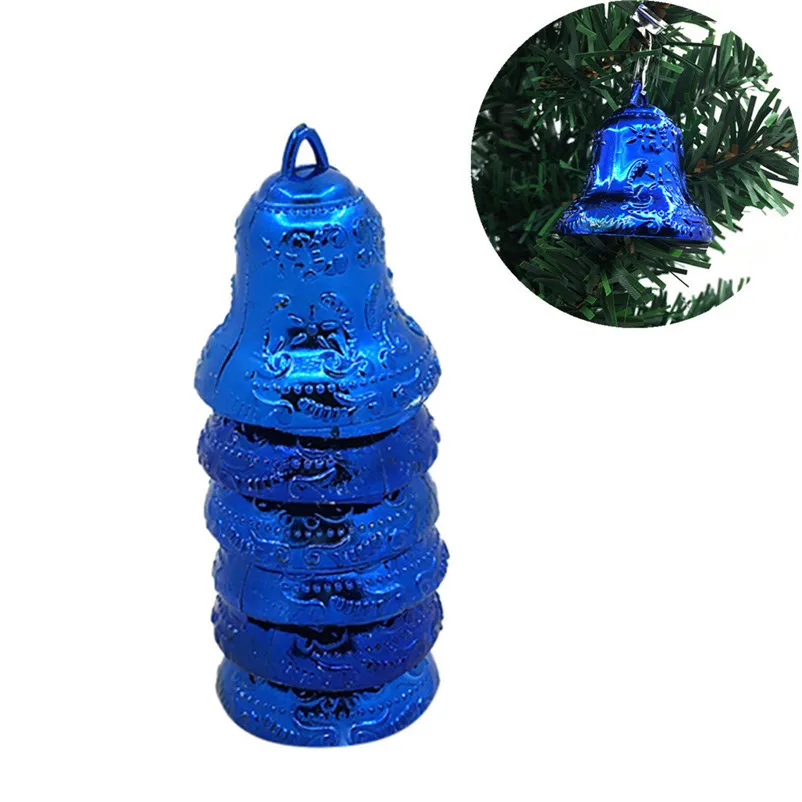 6Pcs Christmas Bell Christmas Tree Ornaments Xmas Decorative Pendant Decor Ornaments christmas bells xmas tree decoration N07 (4)