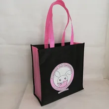 1000 шт./лот, изготовленный на заказ логотип, прочные Нетканые хозяйственные сумки с печатью на платформе, многоразовые продуктовые сумки с ручкой