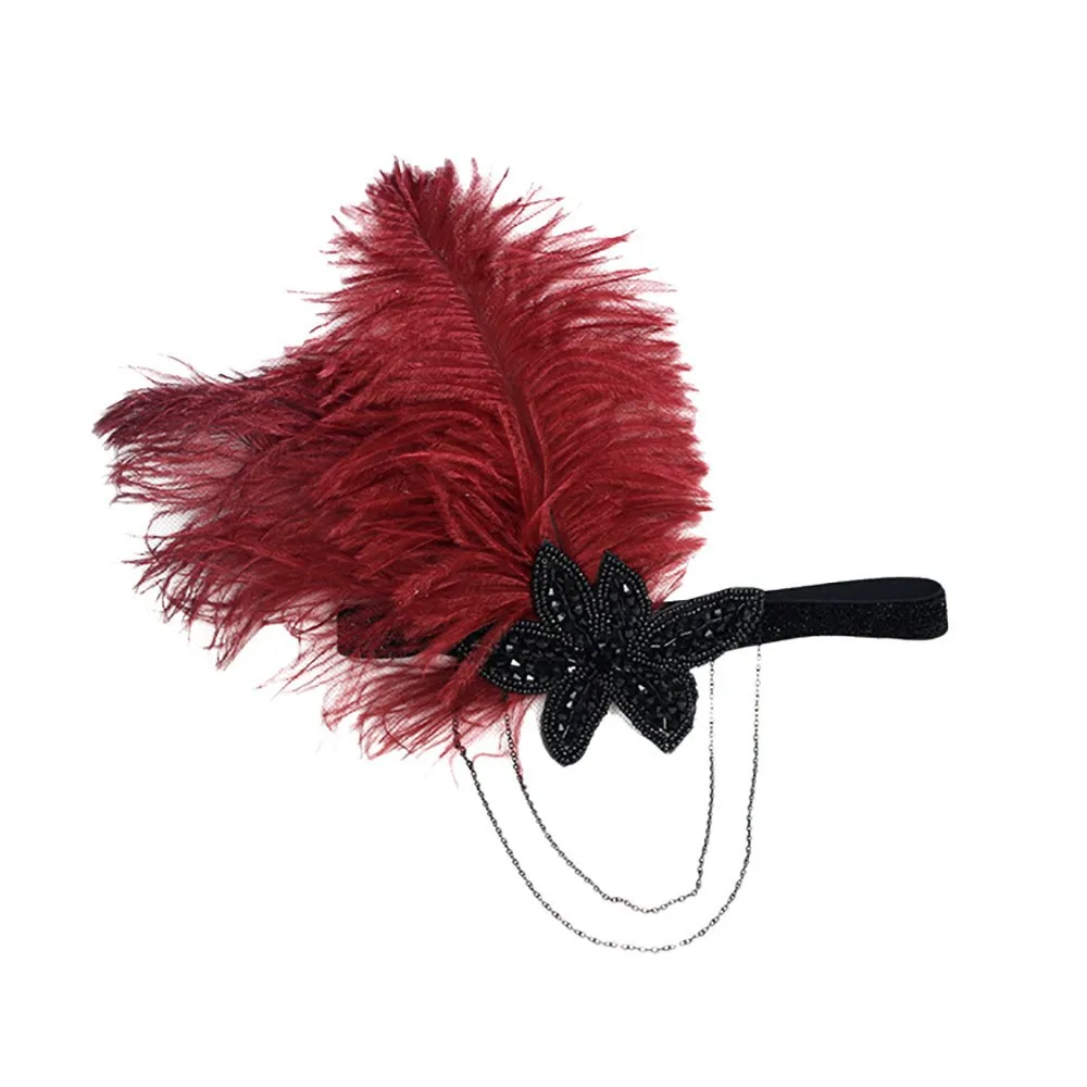1920s головной убор перо обруч с завязкой Great Gatsby головной убор femme винтажные аксессуары para el cabello moda mujer 2019