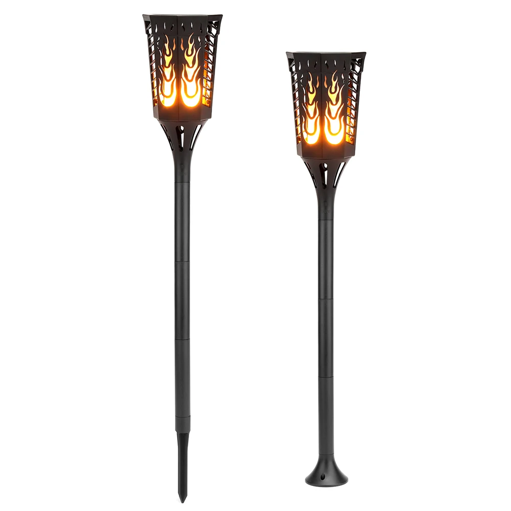 Levou as Luzes do Jardim da Lâmpada à Prova 2-pacote de Energia Luz para Jardim Solar Recarregável Água Tochas Chama Dança Gramado Jardim Garagem d’ Ip65