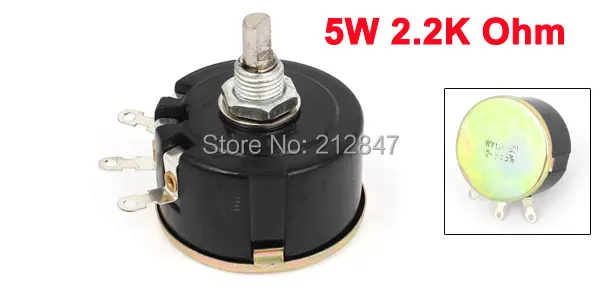 5W 2.2K Ohm Variable Resistor 3-Pin Wire  Wound Potentiometer  WX112(050