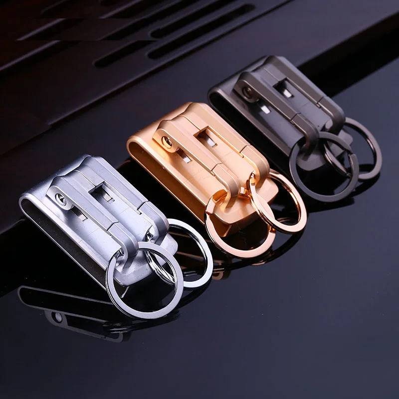 hanging keychain key ring double loops key chain key holder clip on