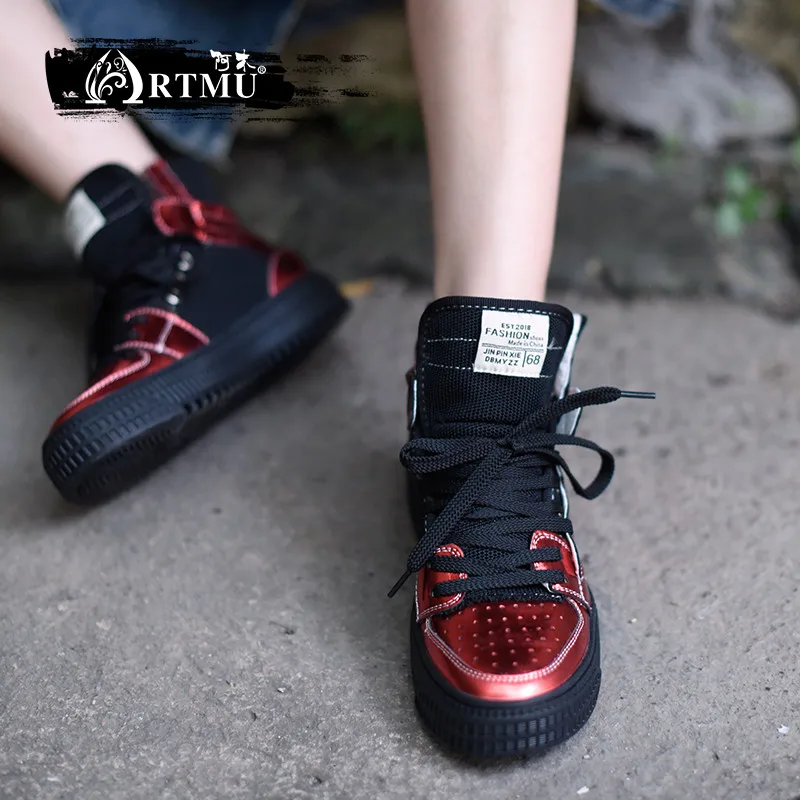 

Artmu Fashion Women Shoes Flats Platform Casual Sneakers Handmade Students Shoes Vulcanize Soft Woman Genuine Leather Sneakers