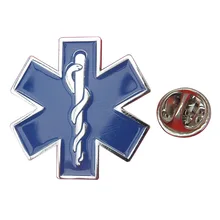 Estrella de la vida solapa Pin insignia símbolo médico broche Caduceus ambulancia