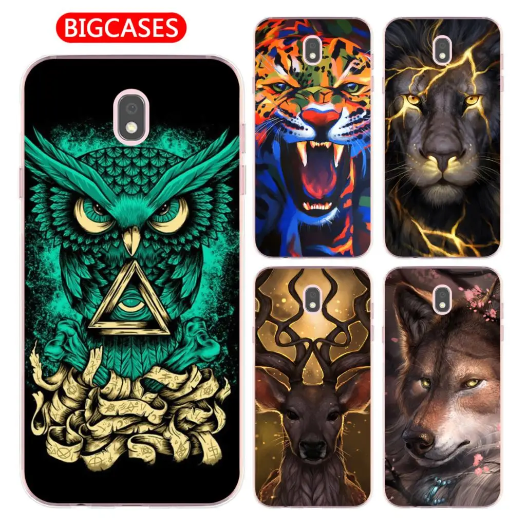 

For Samsung Galaxy J5 2017 Case 5.2" J530 EU Version Soft TPU Silicone Cool Lion Tiger Leopard Wolf Deer Owl Painted Phone Cover