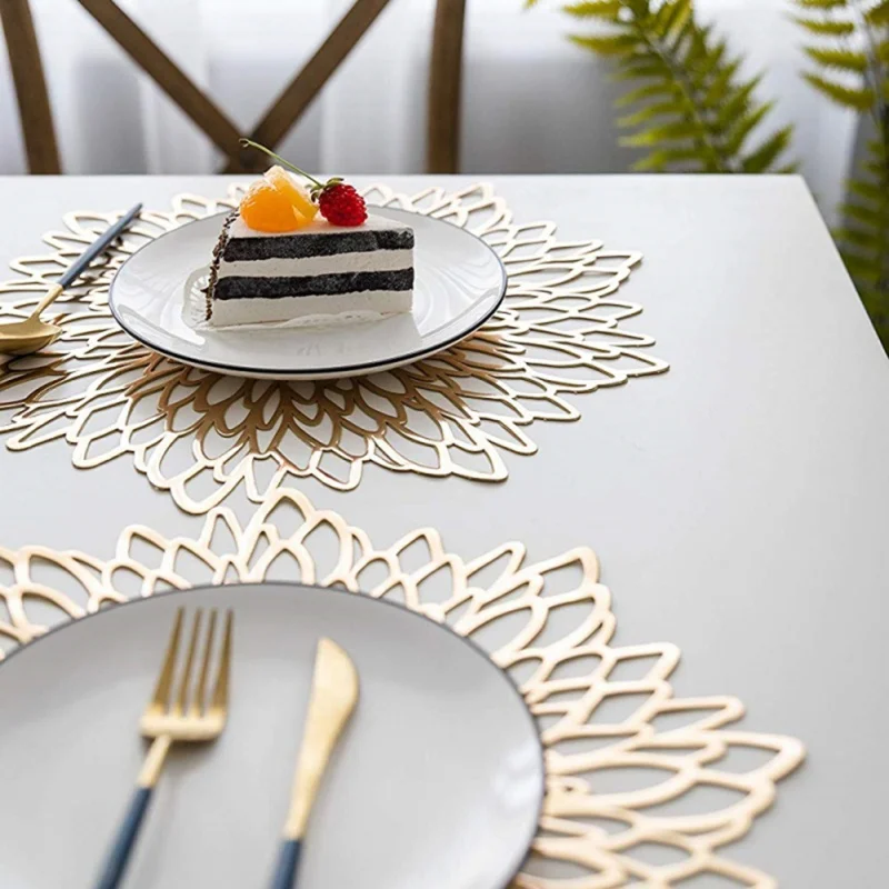 

Round Coaster Plastic Pads Insulation Table Placemat Non-slip Mats Western Mat Round Baroque Coaster Pads Bowl Mats Home Decor