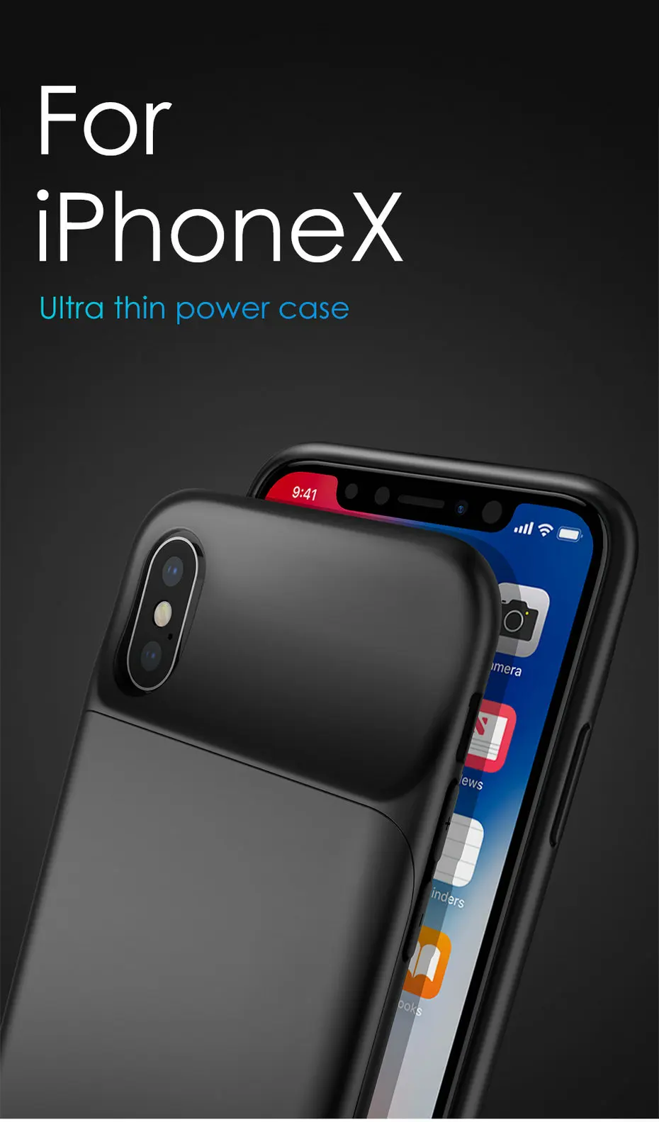 Mcdodo Battery Charger Cases for iPhone X 3200mAh Power Bank Case Ultra thin External Pack Backup Listen Music charger case (3)