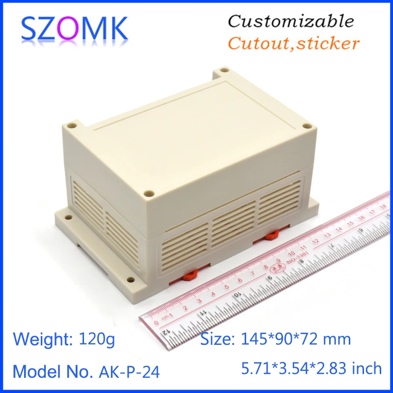 plastic din rail enclosure box junction housing abs control enclosure szomk din boxes power supply distribution project case  (8)