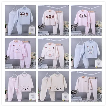 

Pyjamas Girls Children Boys Sleepwear Baby Clothing Set Autumn Infant Warm Underwear Kids Organic Cotton Clothes