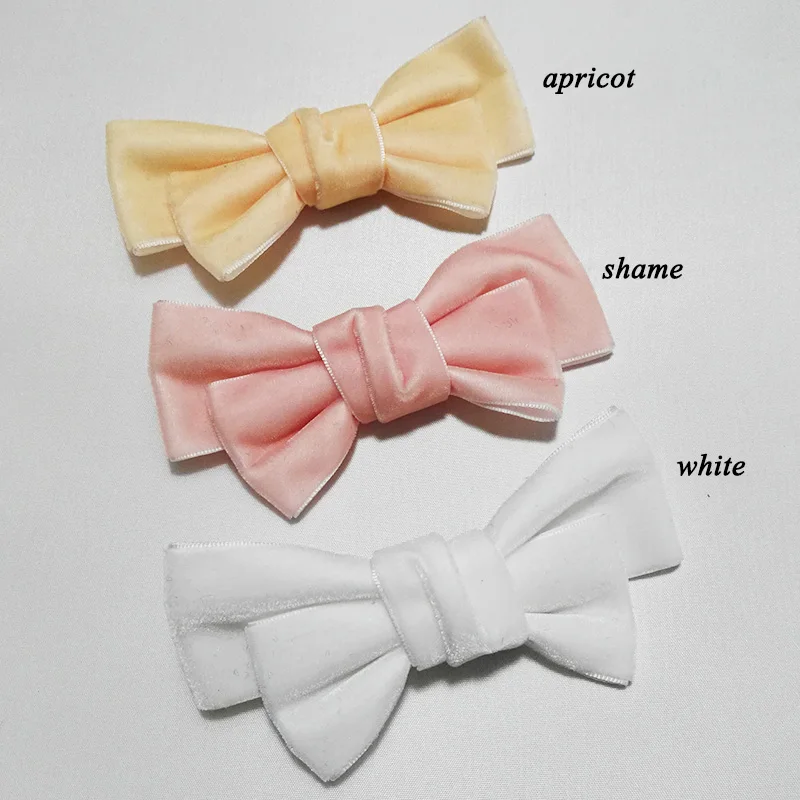 1 girl velvet hair bow clips