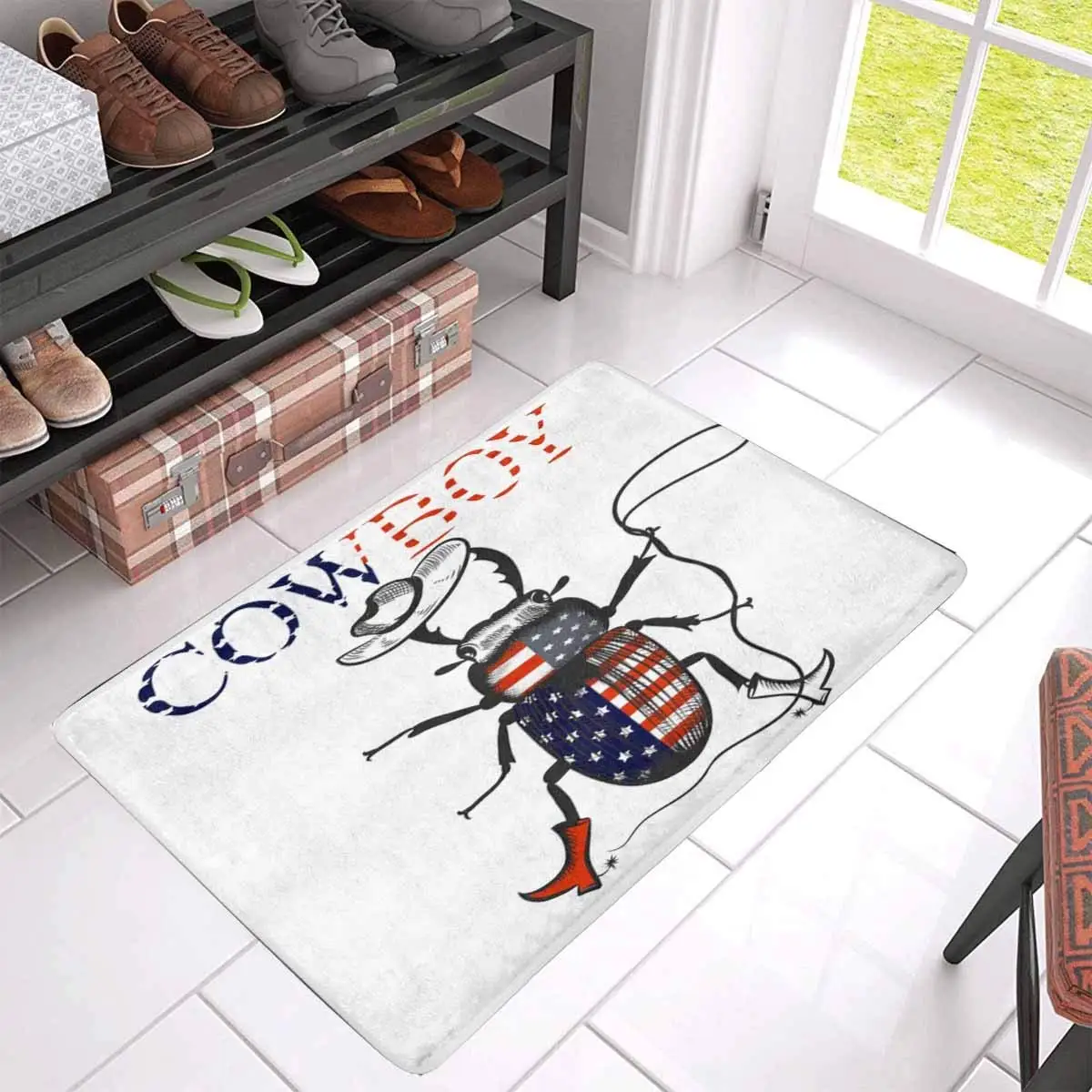 Happy Mermaids Kids Non-Slip Floor Entryways Outdoor Indoor Front Door Mat